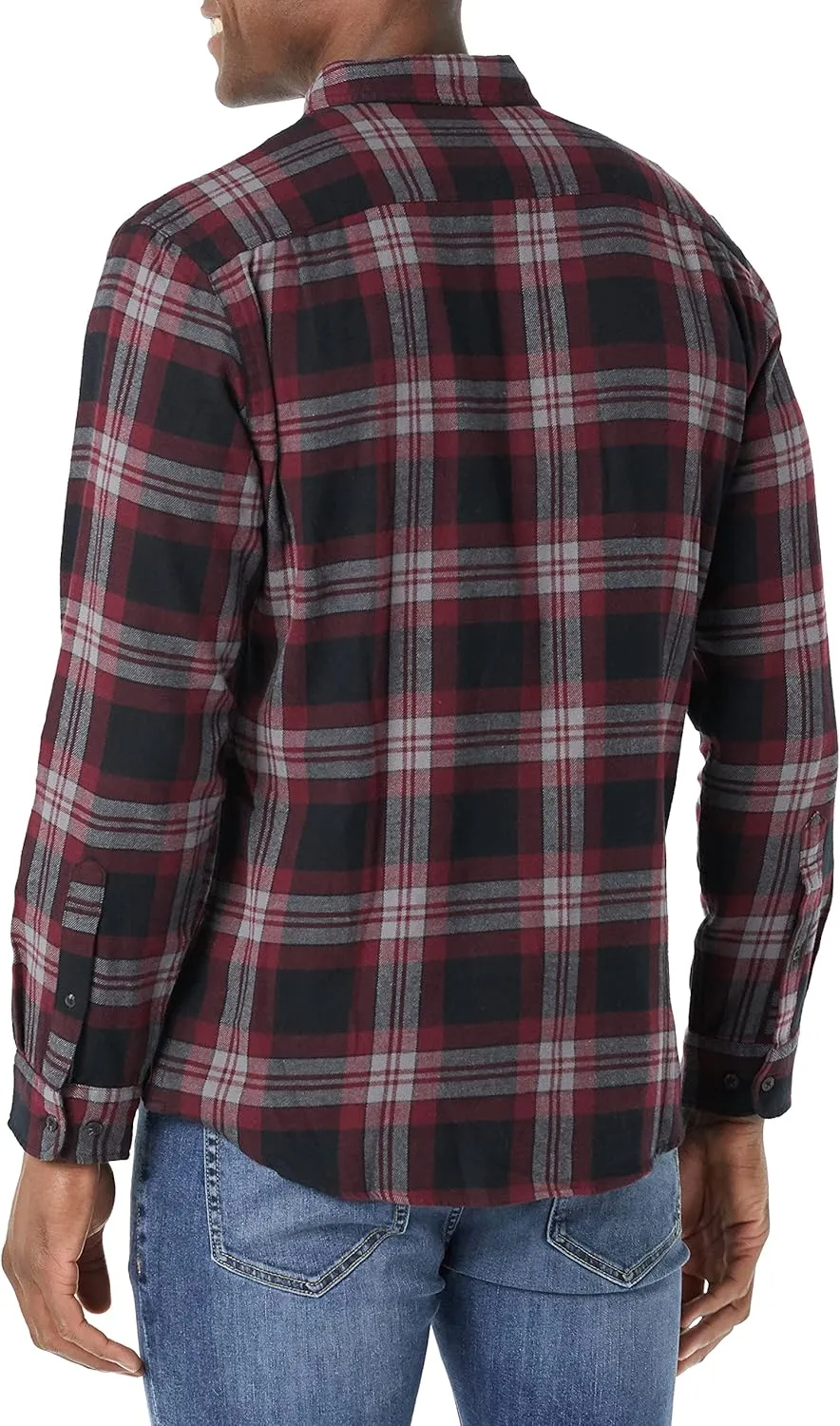 Amazon Essentials Men's Flannel Shirts, Long-Sleeve, Slim-Fit, Two-Pocket, Plaid