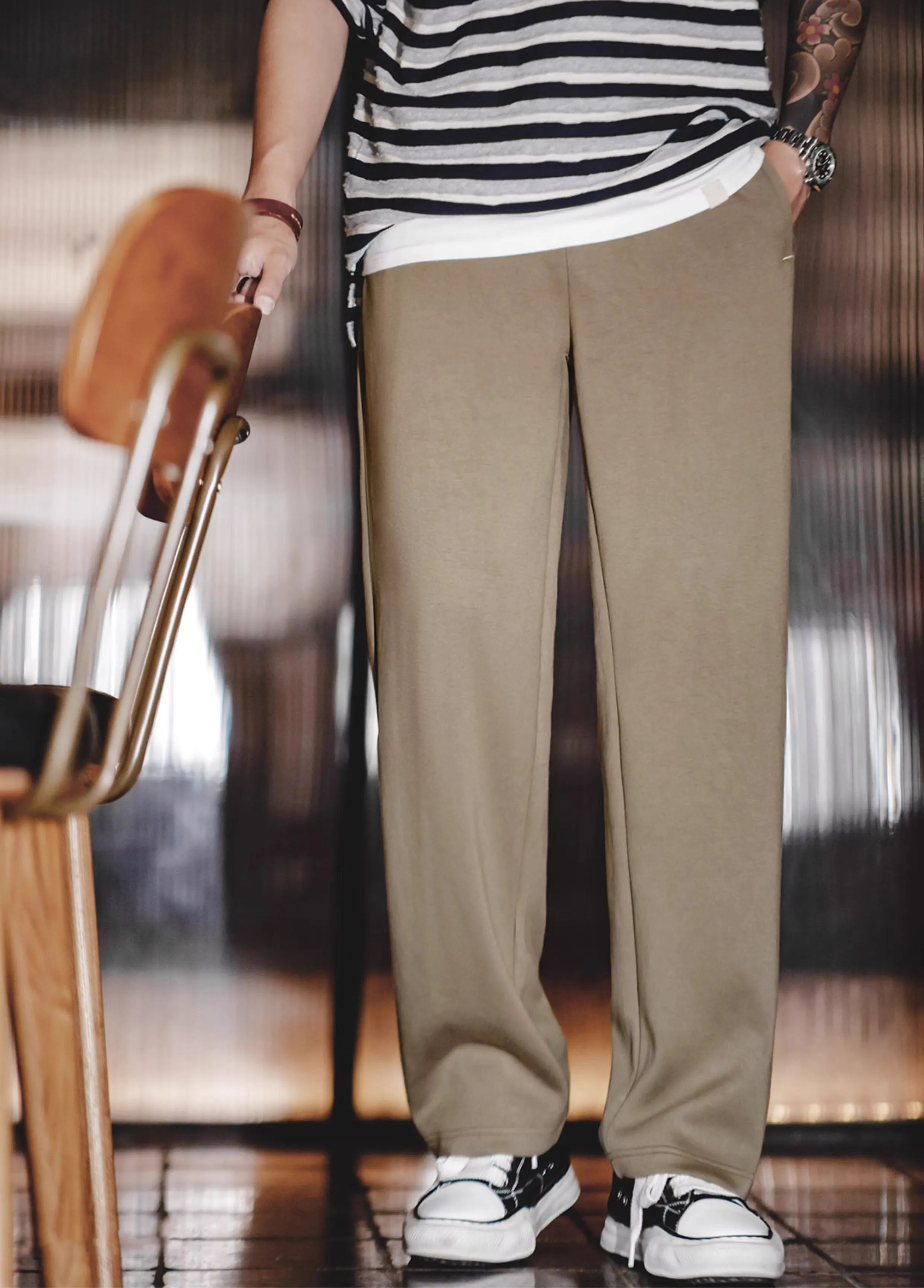 American Casual Air Layer Loose Anti-Wrinkle Stretch Men's Trousers