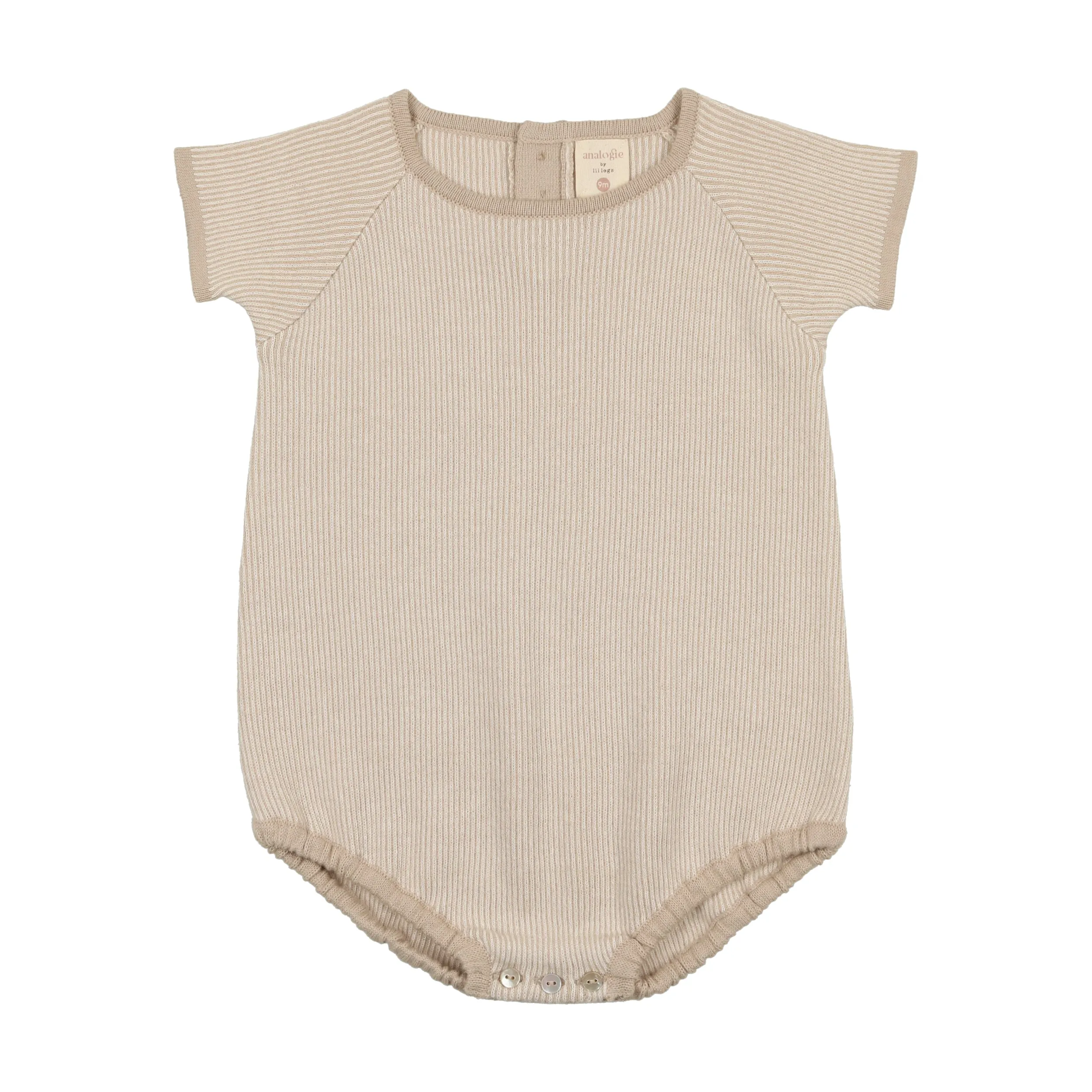 Analogie Stripe Knit Romper - Taupe