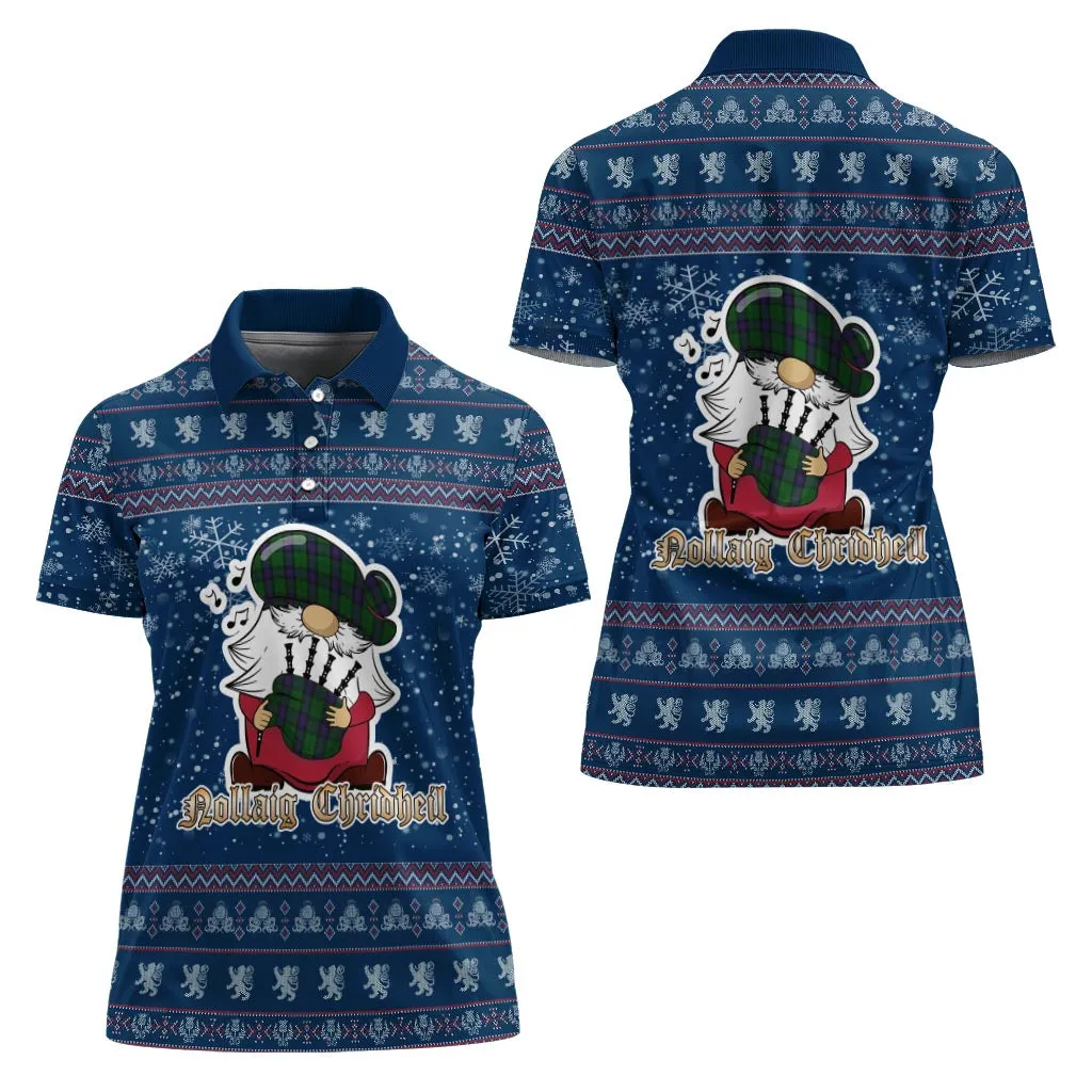 Armstrong Clan Christmas Family Polo Shirt with Funny Gnome Playing Bagpipes