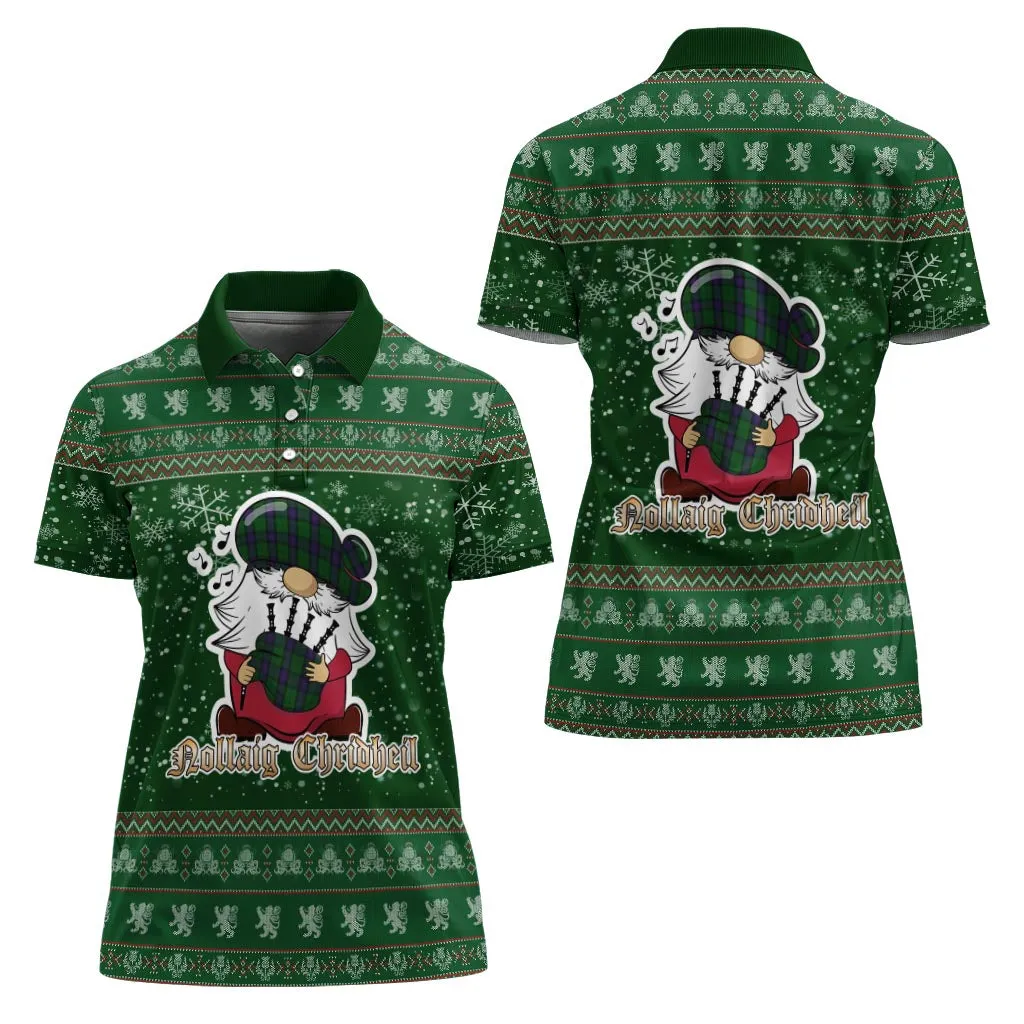 Armstrong Clan Christmas Family Polo Shirt with Funny Gnome Playing Bagpipes