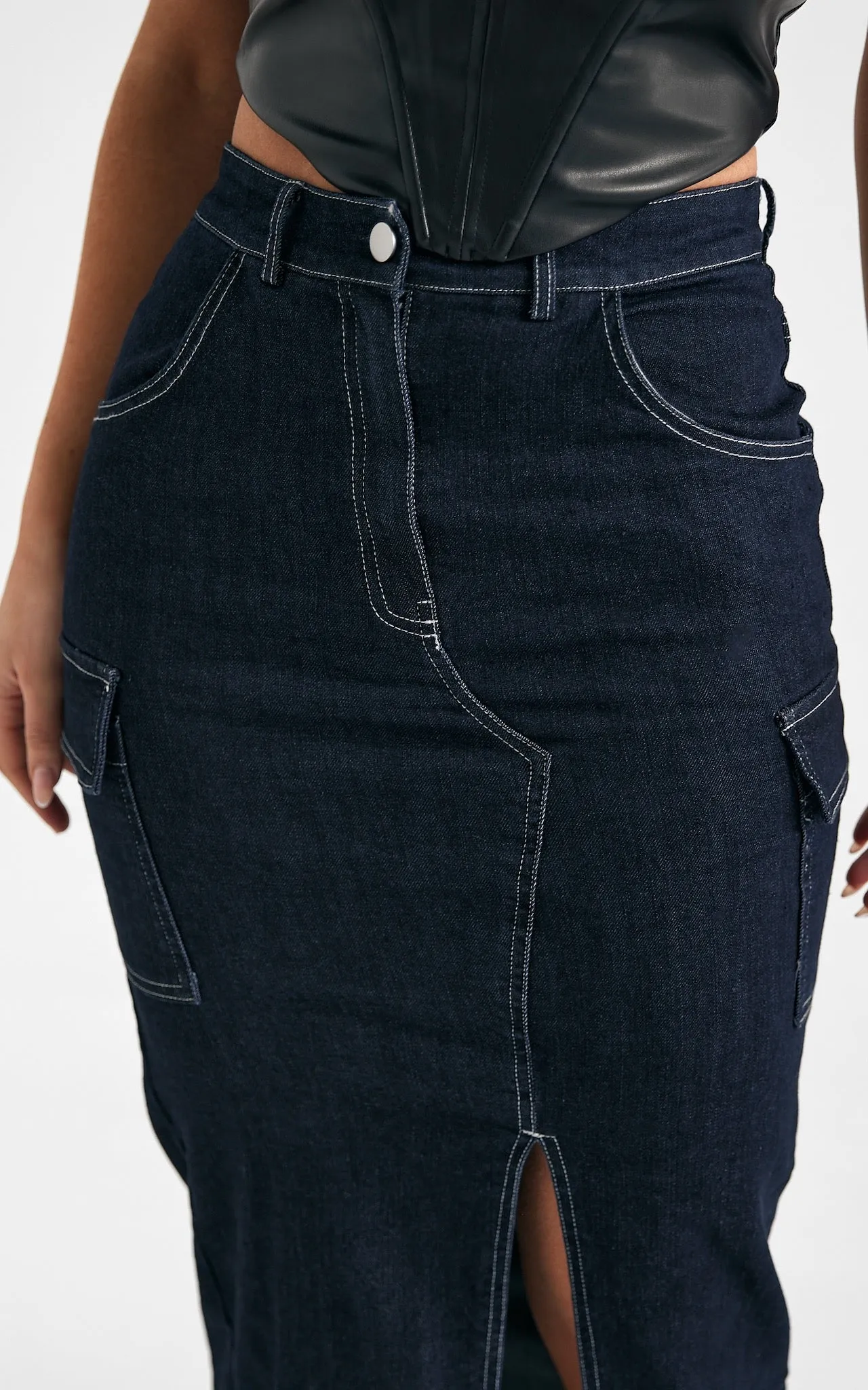 Aurora Denim Maxi Skirt - Indigo Blue