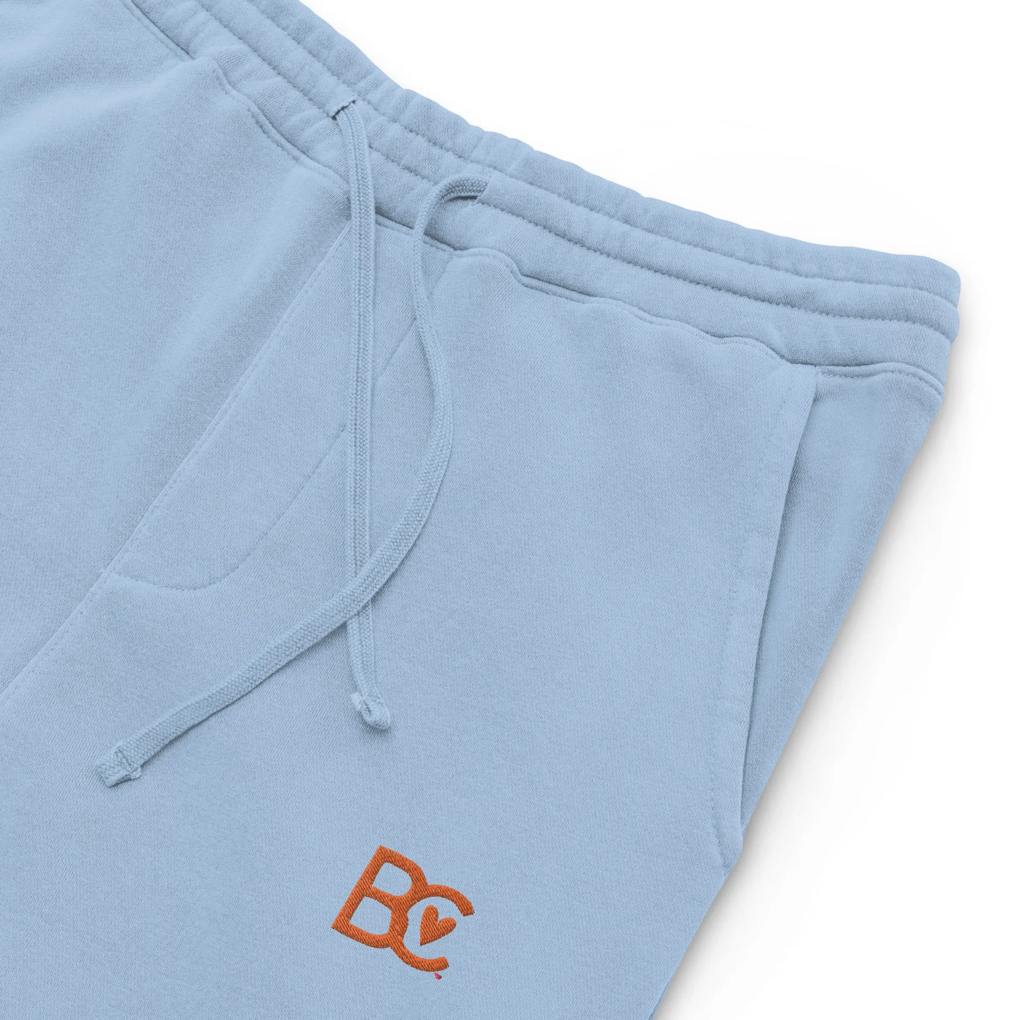 BC Light Blue Embroidered Unisex Pigment-dyed Joggers