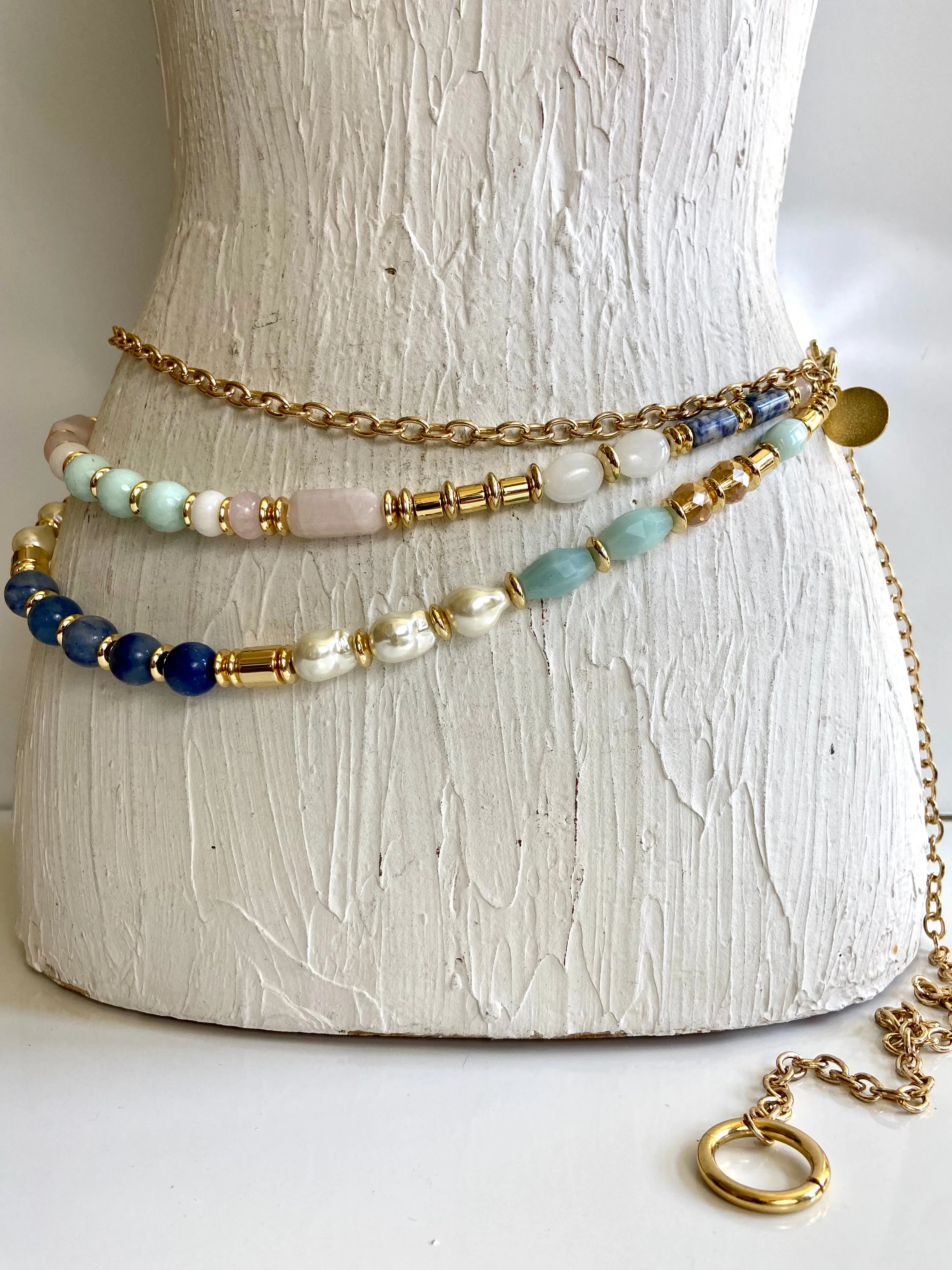 Beads& chain waist belt