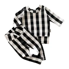 Black and White Plaid Dudis Lounge Set