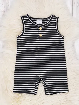 Black Striped Romper