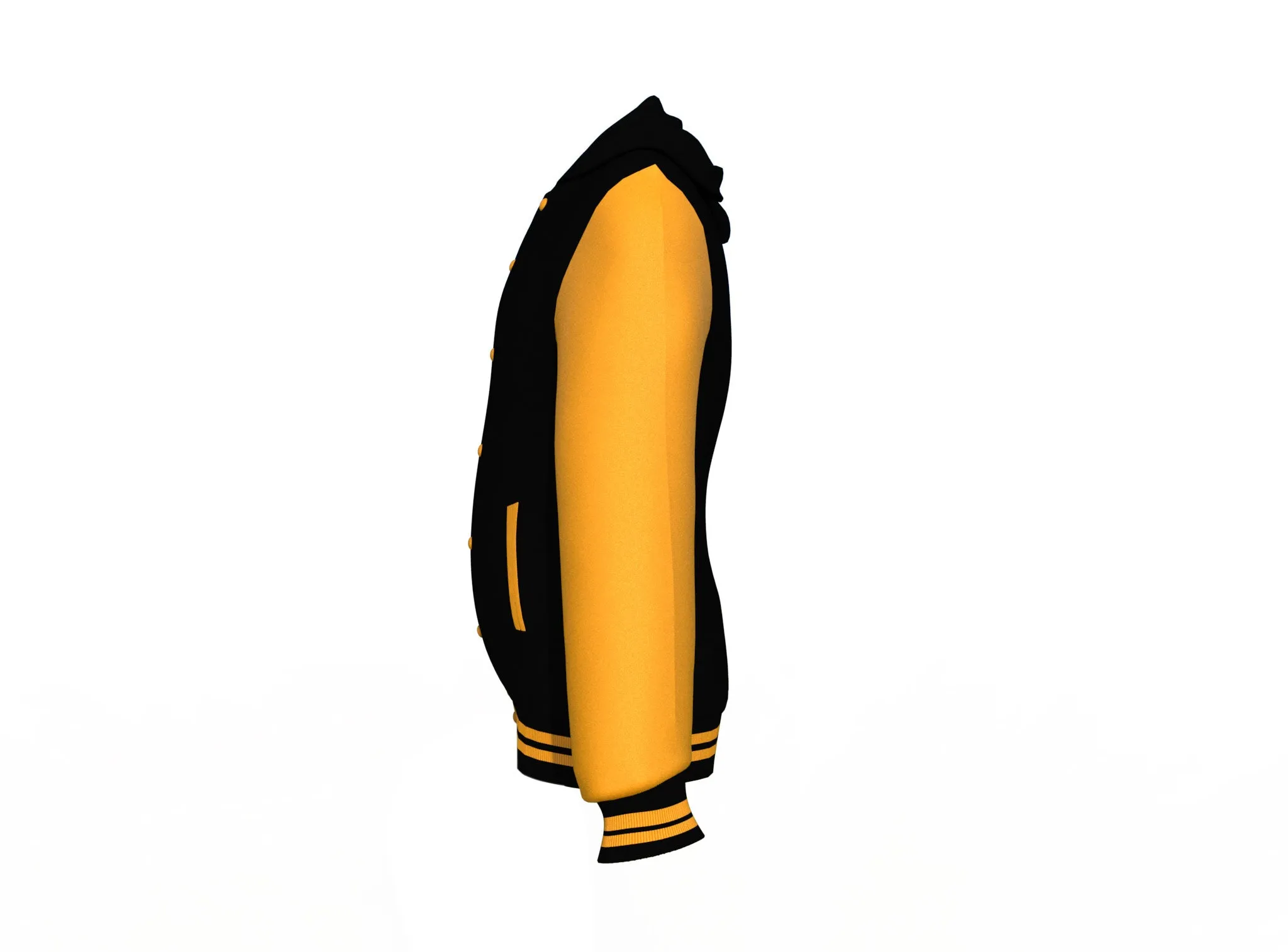 Black Varsity Letterman Jacket with Gold Sleeves