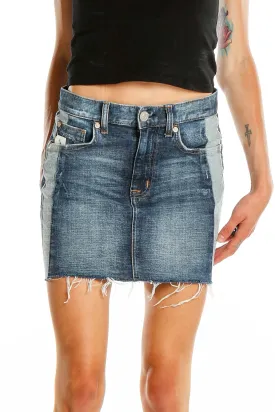Blue Denim Mini Skirt