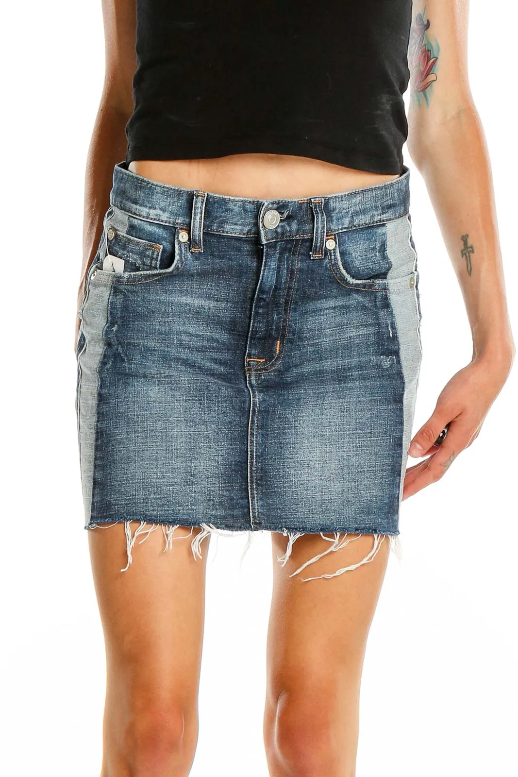Blue Denim Mini Skirt