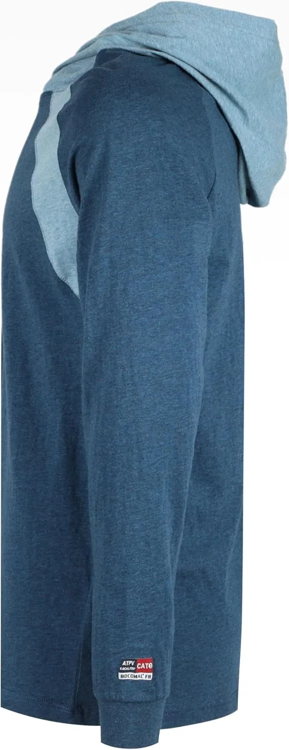 BOCOMAL FR Hooded T Shirts 4oz EX Lightweight Heather Series Flame Resistant NFPA2112 CAT1 Work Shirt Baselayer