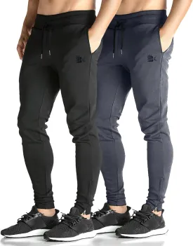 BROKIG Mens Zip Joggers Pants - Casual Gym Workout Track Pants Comfortable Slim Fit Tapered Sweatpants with Pockets