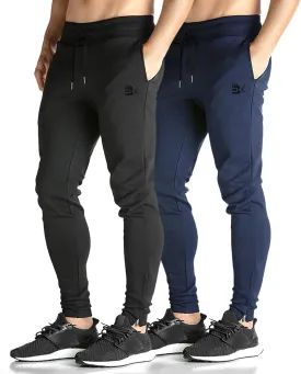 BROKIG Mens Zip Joggers Pants - Casual Gym Workout Track Pants Comfortable Slim Fit Tapered Sweatpants with Pockets