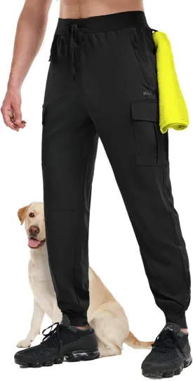 BVVU Men's Lightweight Cargo Joggers with Zipper Pockets Sweatpants for Men Quick Dry Gym Workout Athletic Golf Track Pants