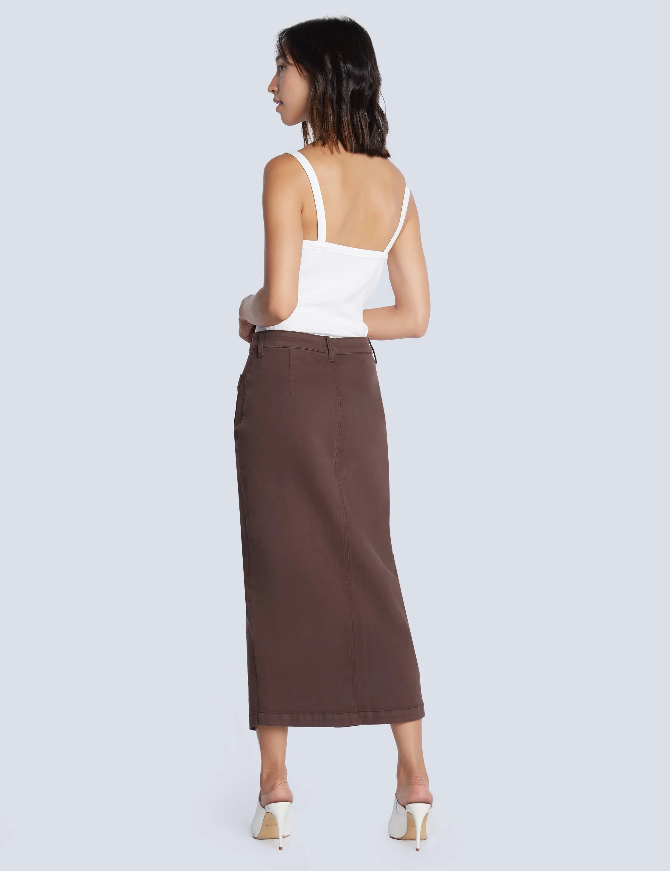 Center Split Pencil Skirt