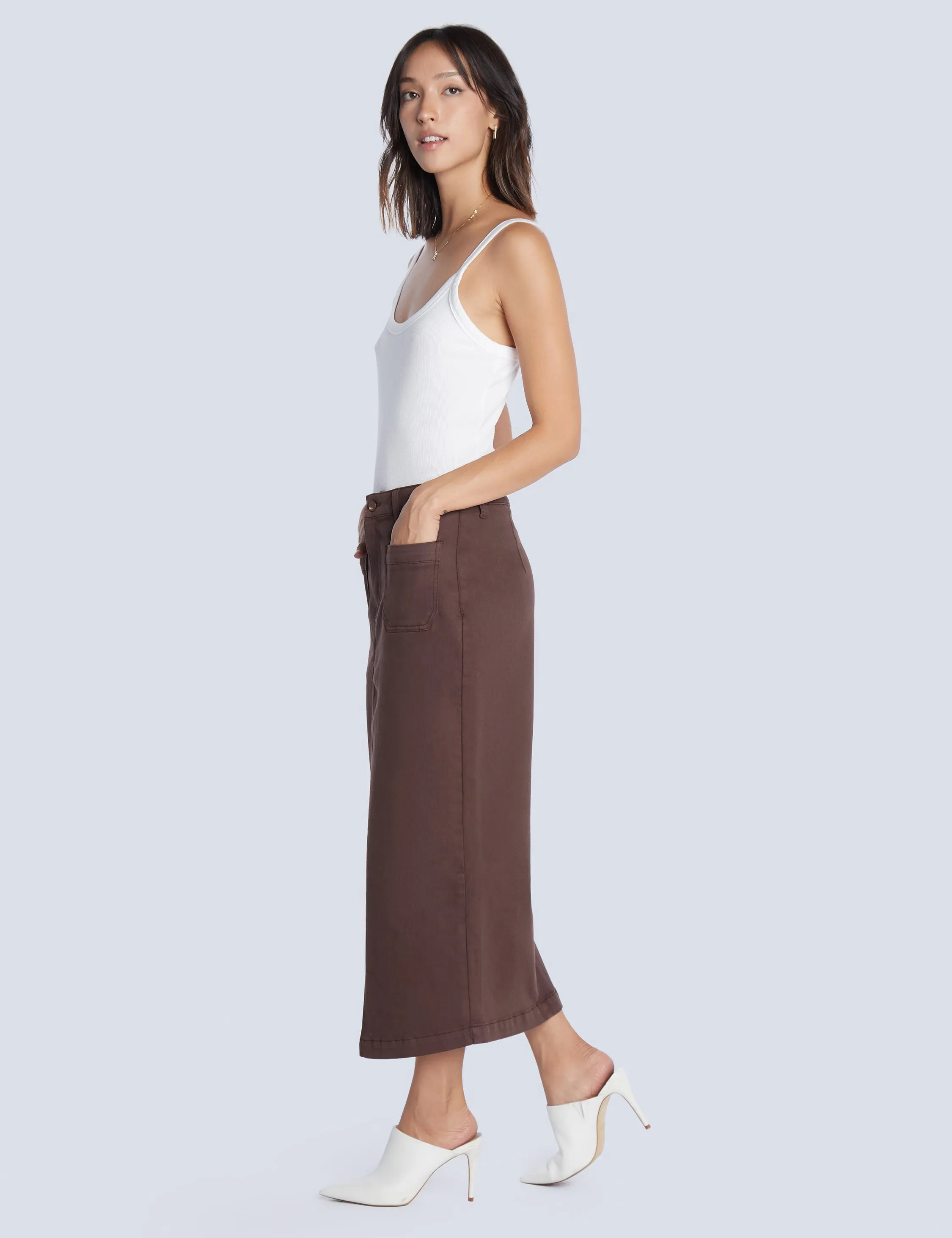 Center Split Pencil Skirt