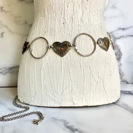 Circle and heart chain belt