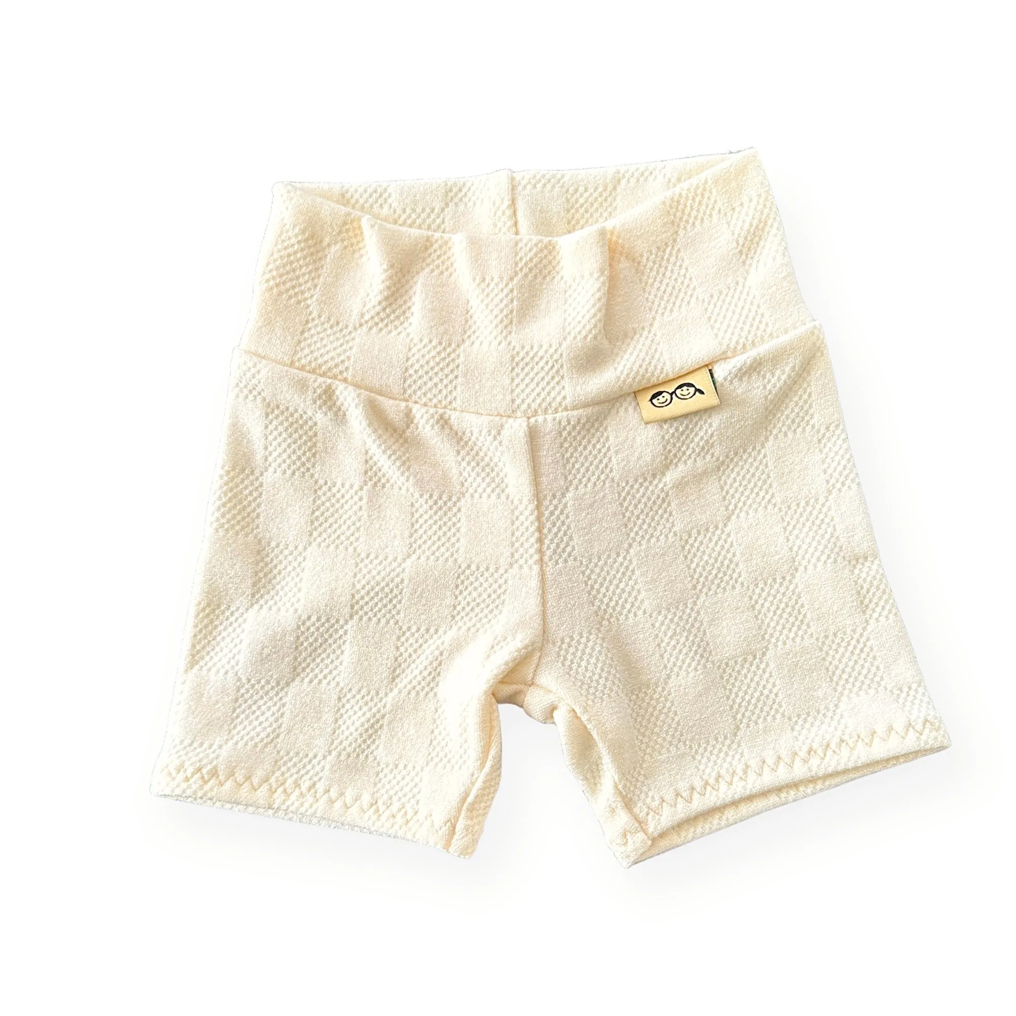 Cream Checkers Biker Shorts Lounge Set