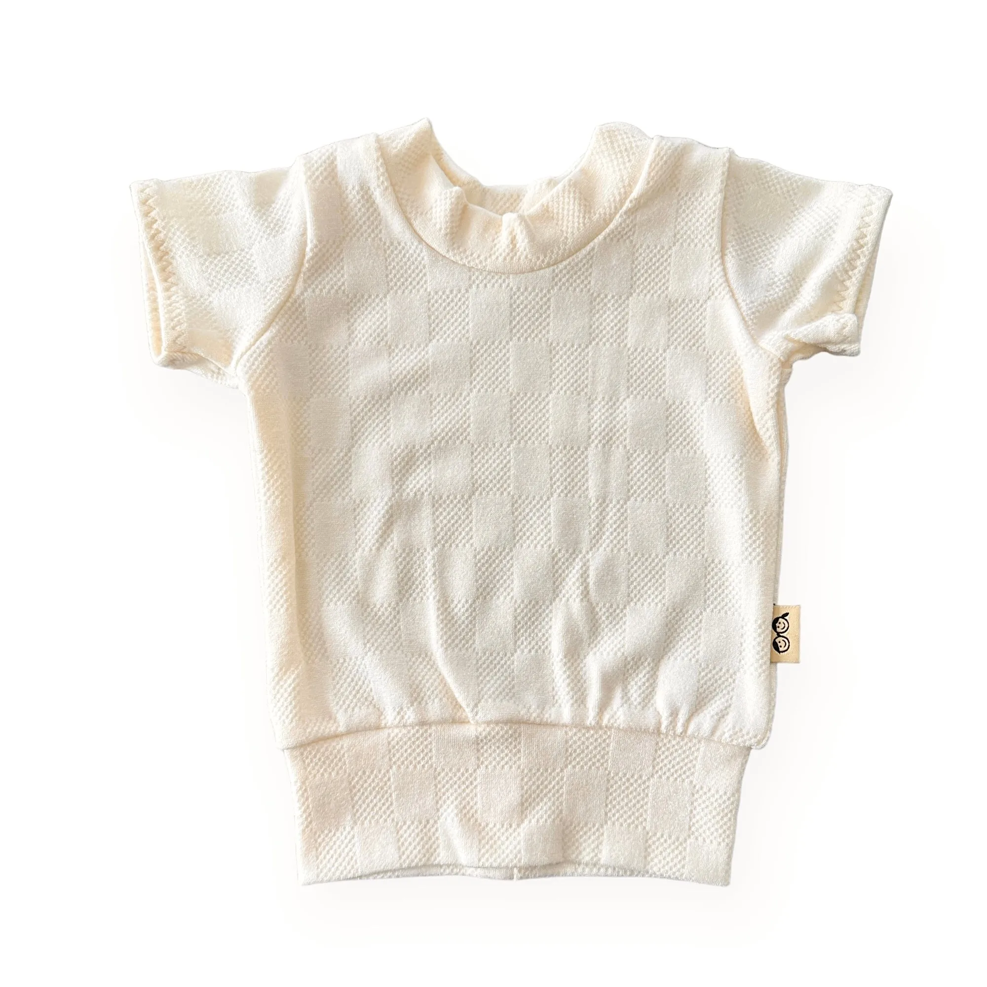 Cream Checkers Biker Shorts Lounge Set