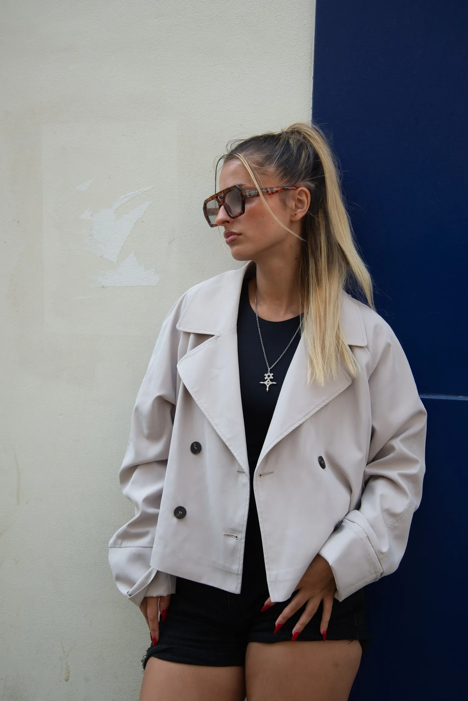 Cropped Trench Coat