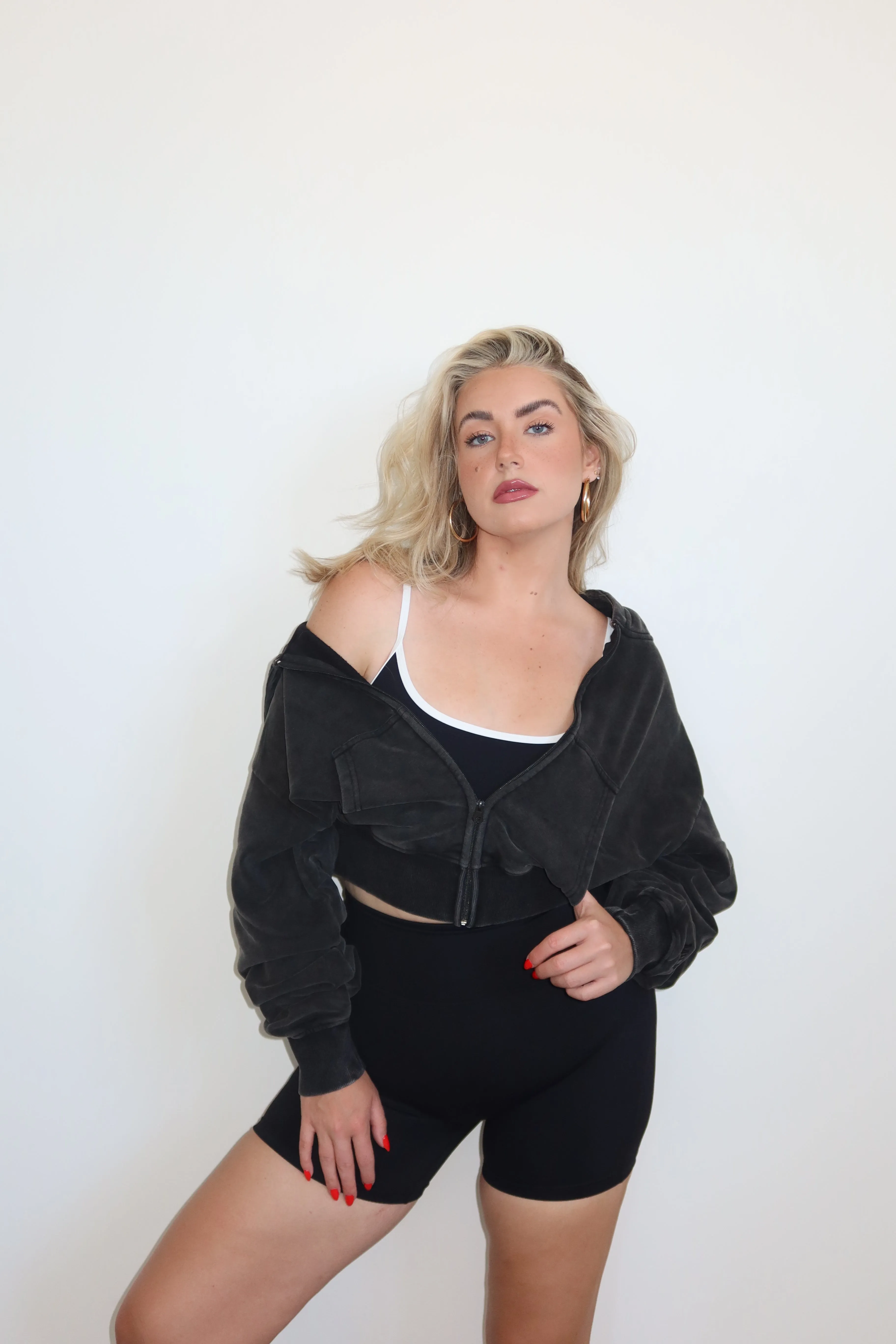 Cropped Zip Up- Final Sale