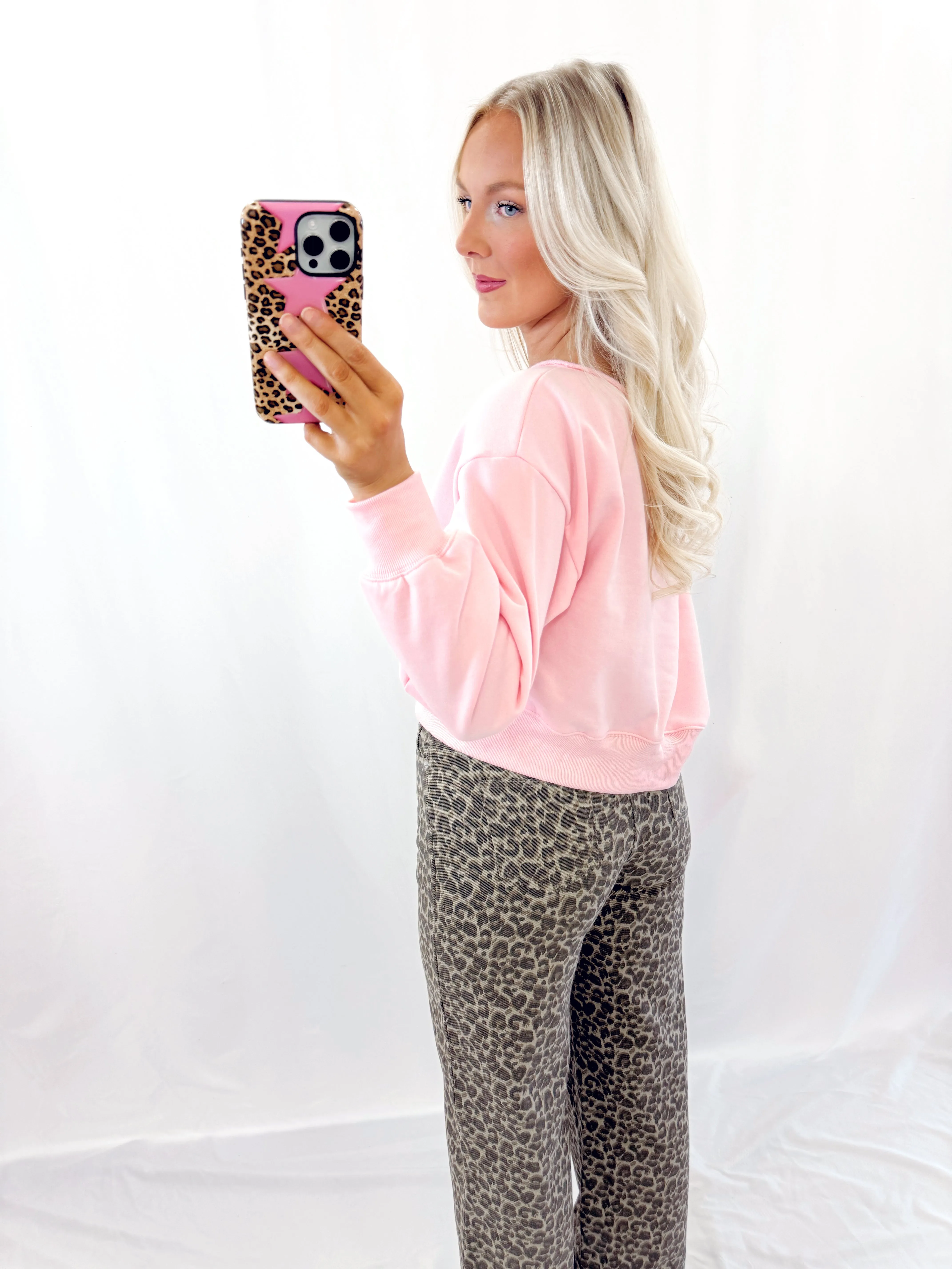 Crushing On You Slouchy Pullover PINK💖 1 small left