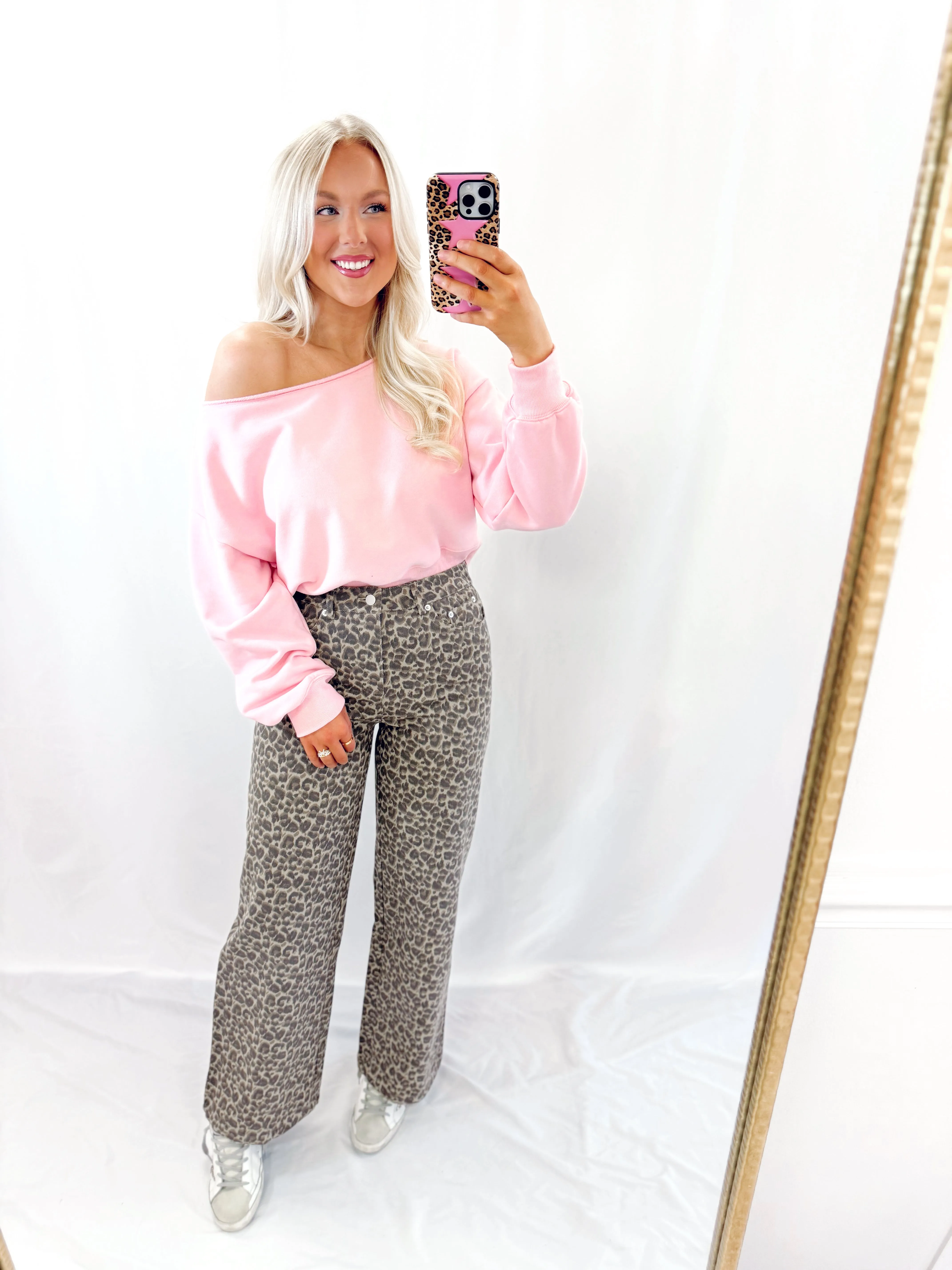 Crushing On You Slouchy Pullover PINK💖 1 small left