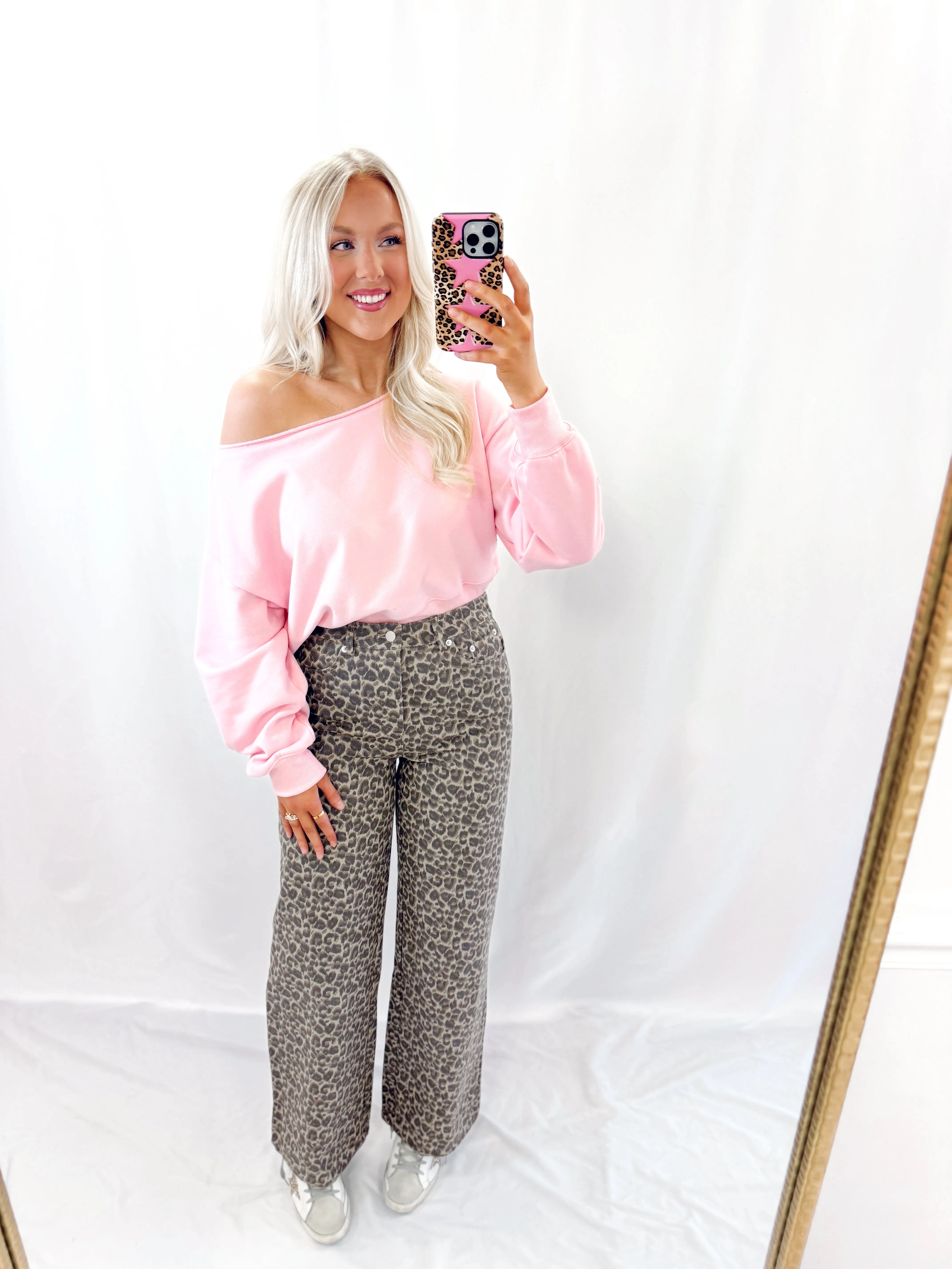 Crushing On You Slouchy Pullover PINK💖 1 small left