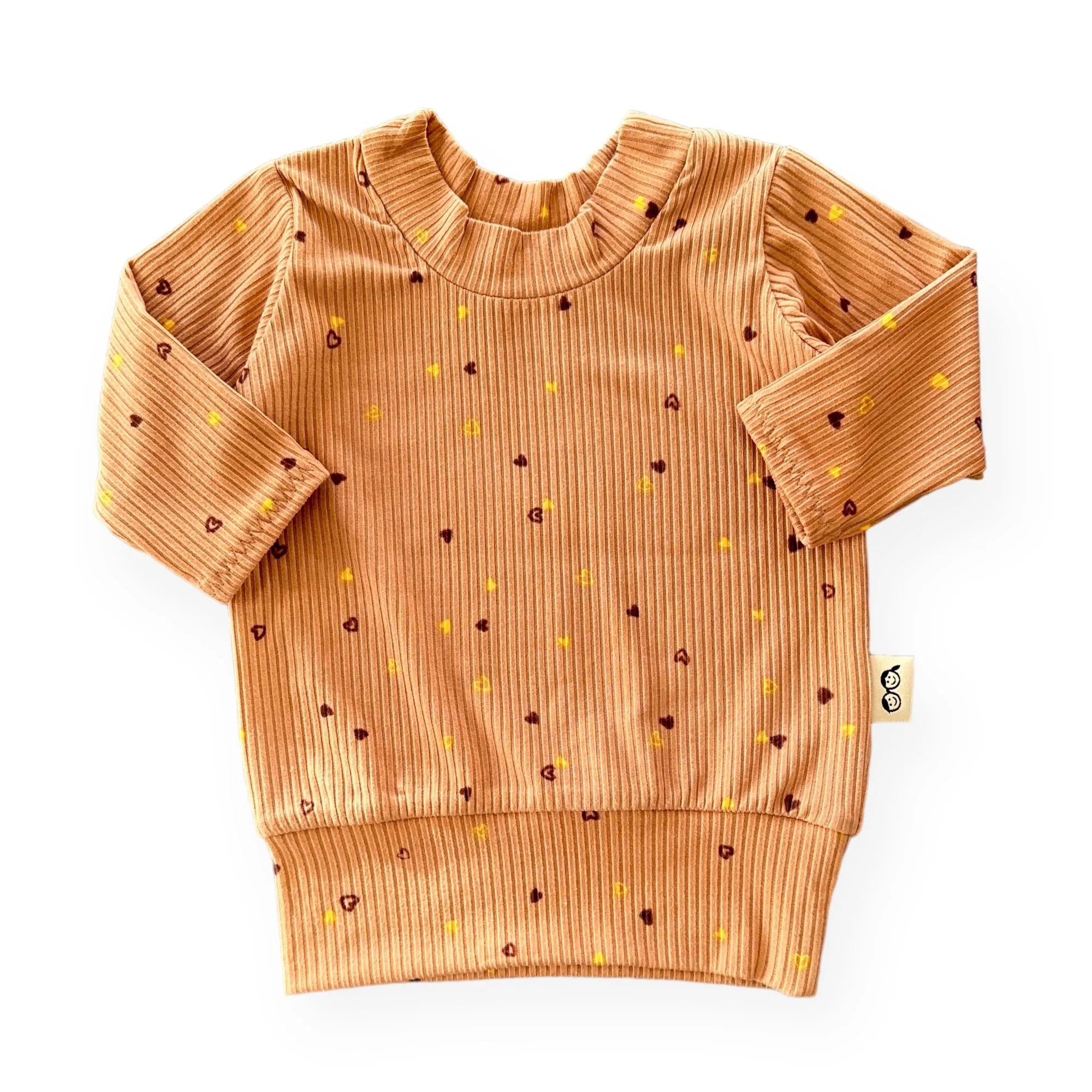 Dainty Hearts on Camel Ribbed Lounge Set