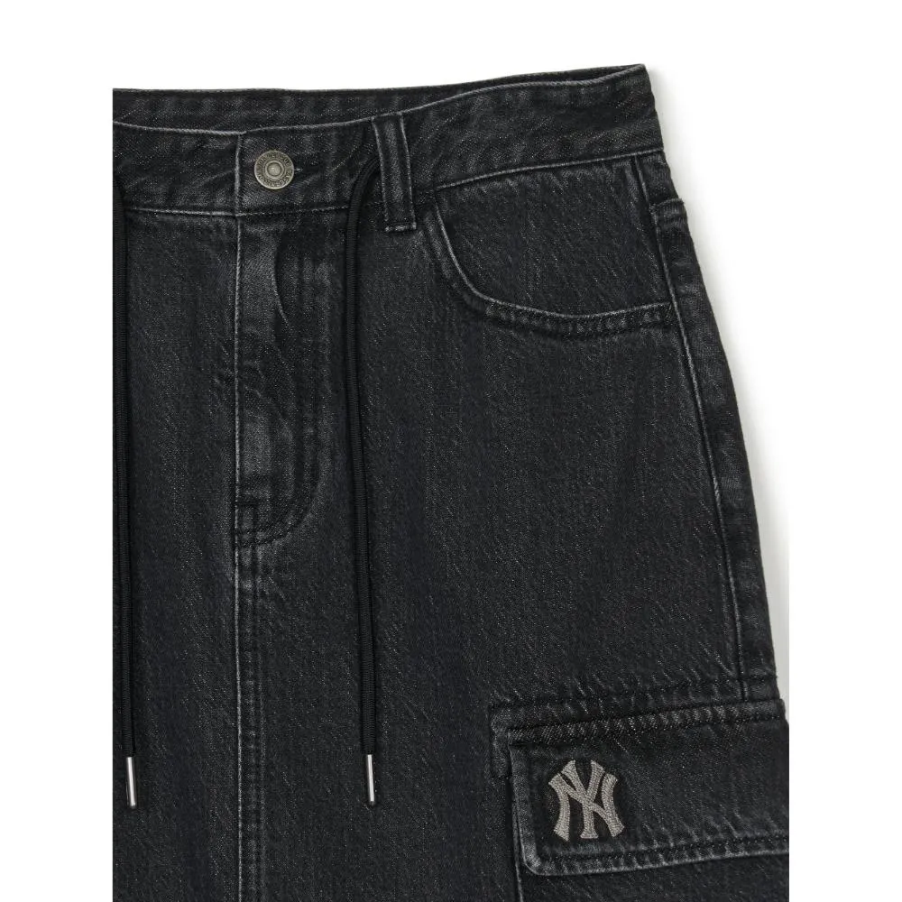 Denim Basic Small Logo New York Yankees Denim Skirts