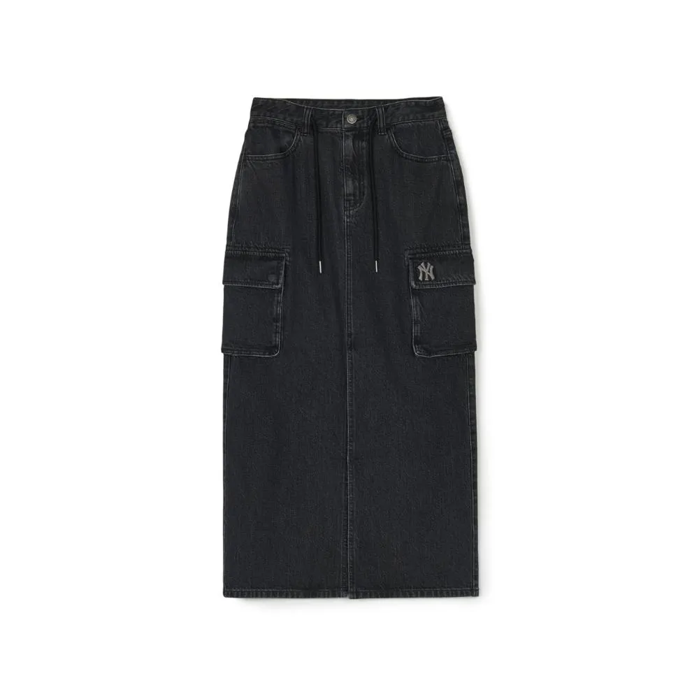 Denim Basic Small Logo New York Yankees Denim Skirts