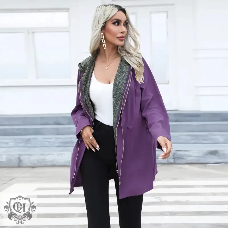 Double Zipper Mid Length Coat