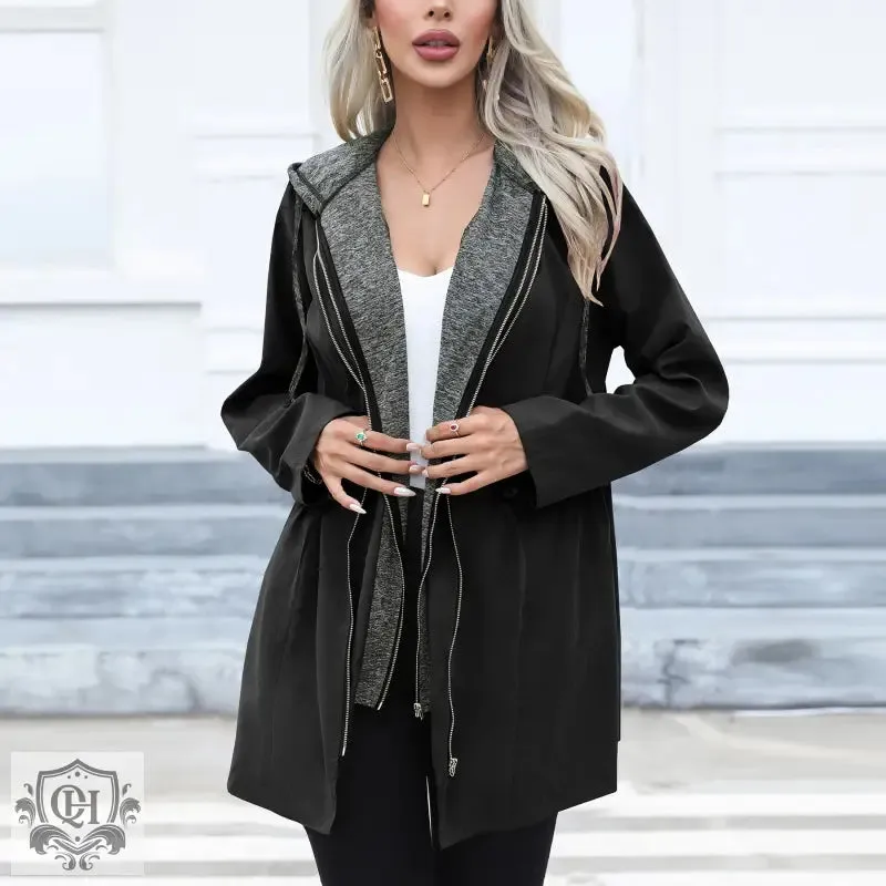 Double Zipper Mid Length Coat