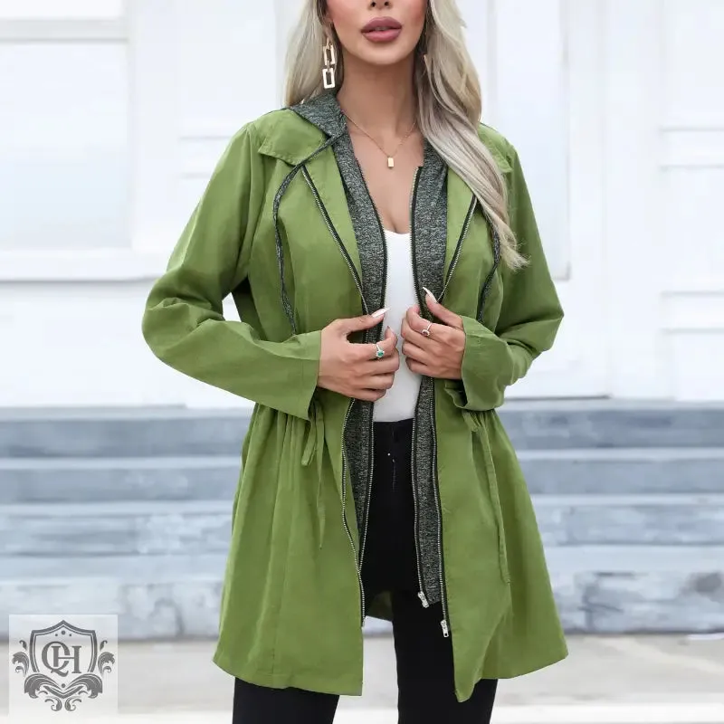 Double Zipper Mid Length Coat