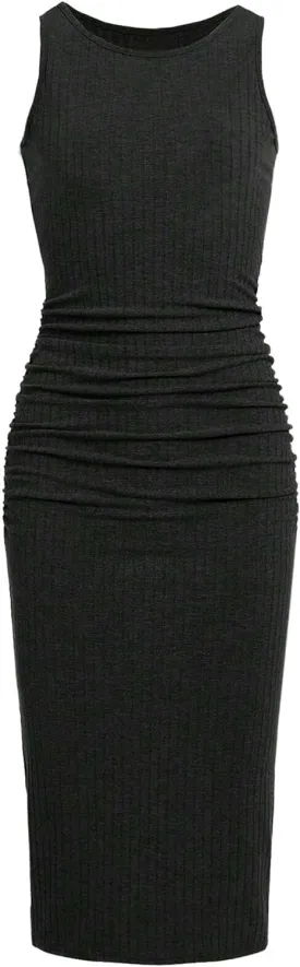 EXARUS Girls Bodycon Maxi Dress Spaghetti Strap Slip/Sleeveless/Short Sleeve/Long Sleeve Kid Pencil Casual Long Dresses