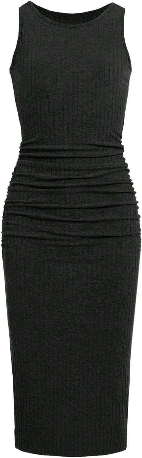 EXARUS Girls Bodycon Maxi Dress Spaghetti Strap Slip/Sleeveless/Short Sleeve/Long Sleeve Kid Pencil Casual Long Dresses