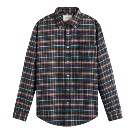 Forest Train Flannel Shirt - Forest Plaid