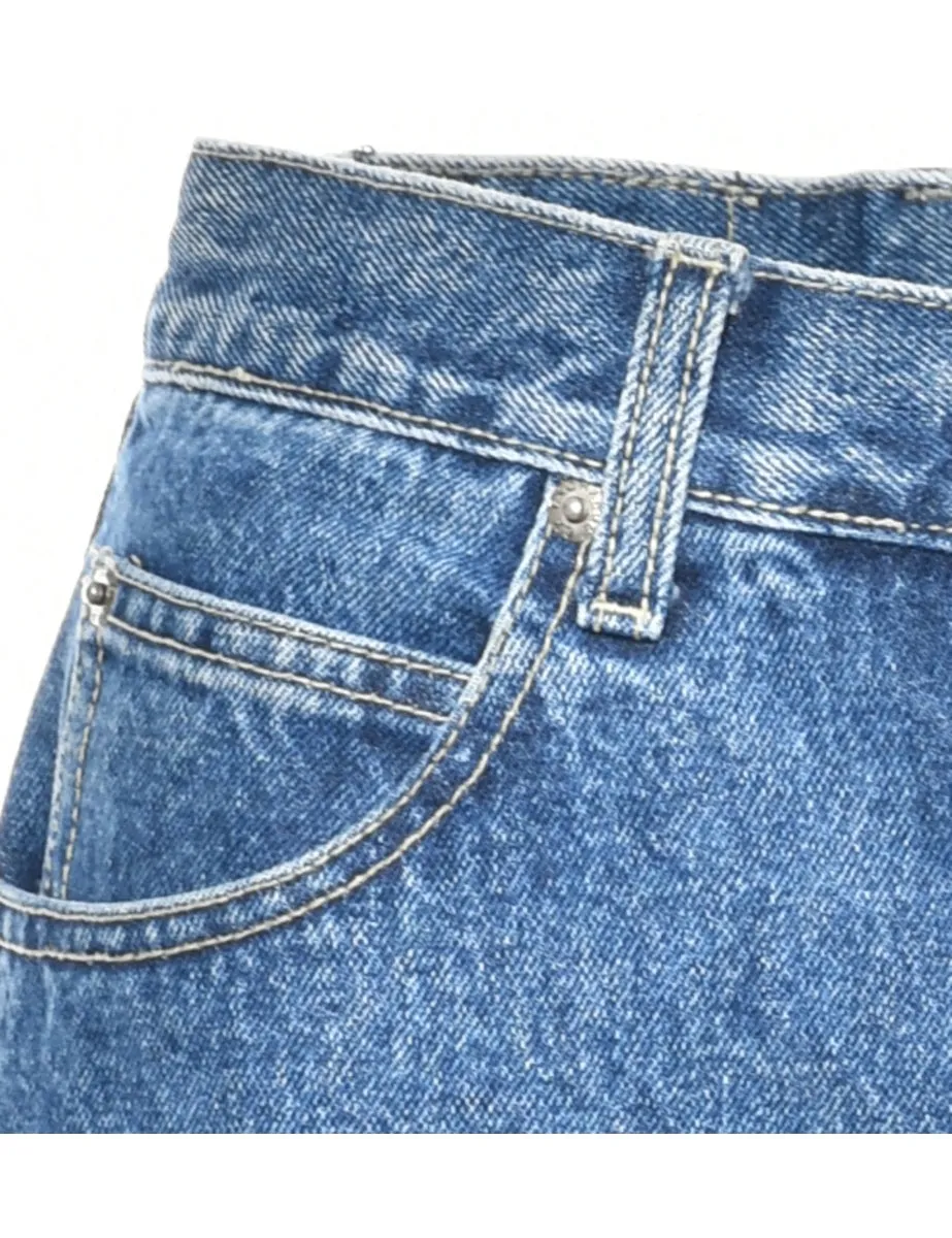 Frayed Edge Denim Skirt - M