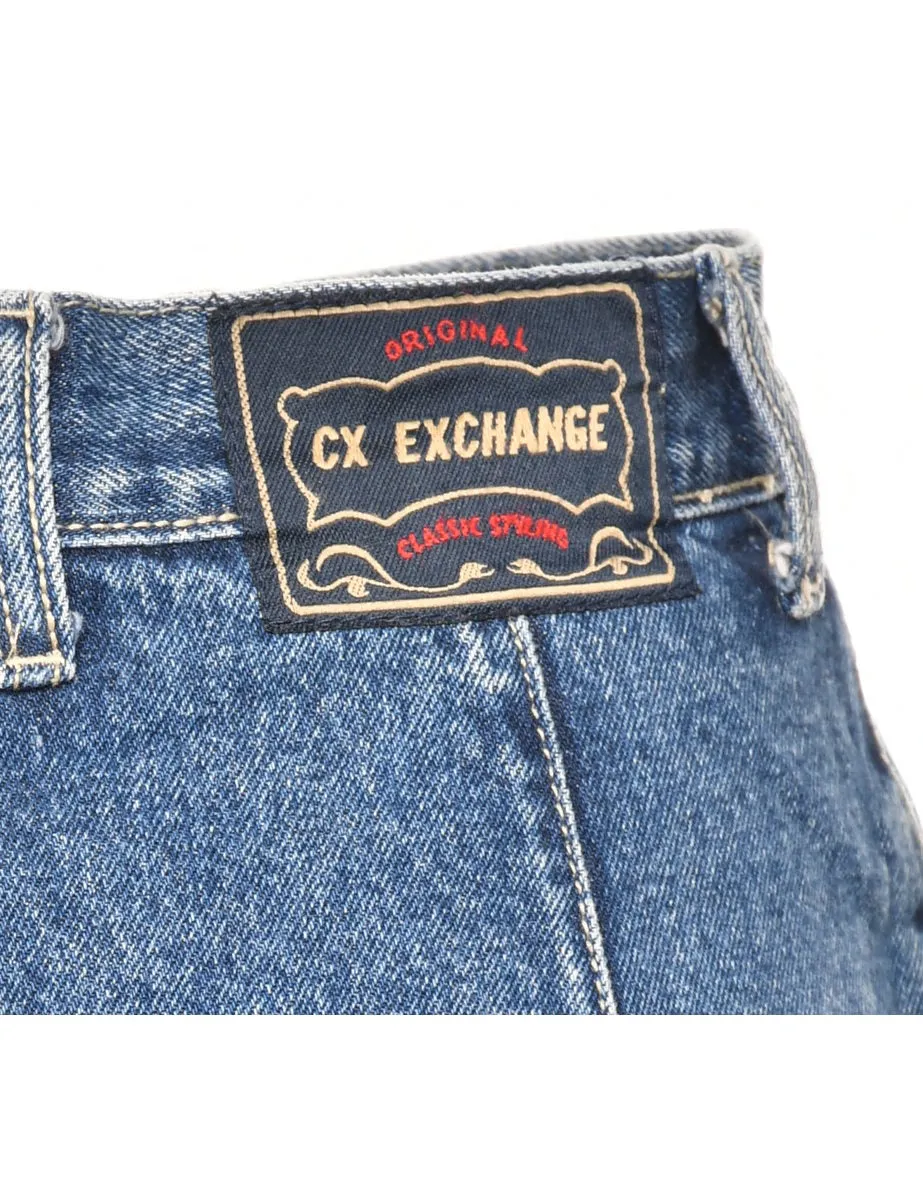 Frayed Edge Denim Skirt - M