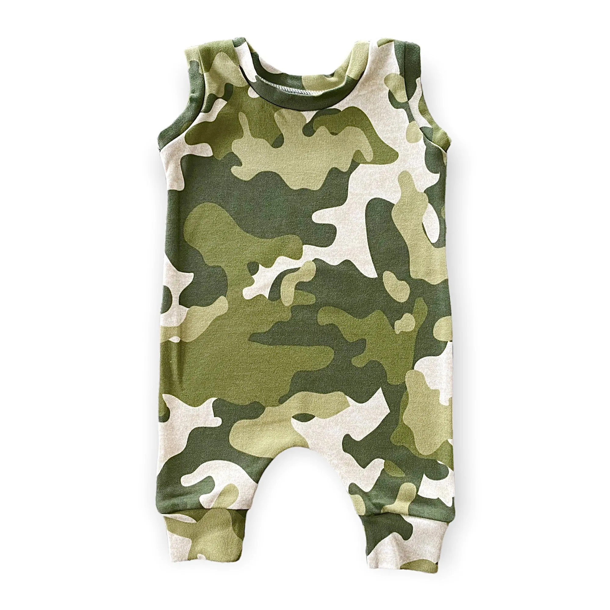 Green Camouflage Harem Romper