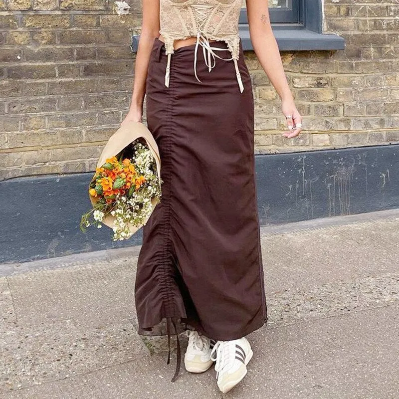 Grunge Y2K Aesthetic Streetwear Maxi Skirt
