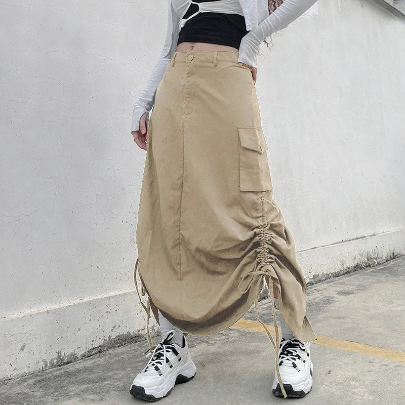 Grunge Y2K Aesthetic Streetwear Maxi Skirt