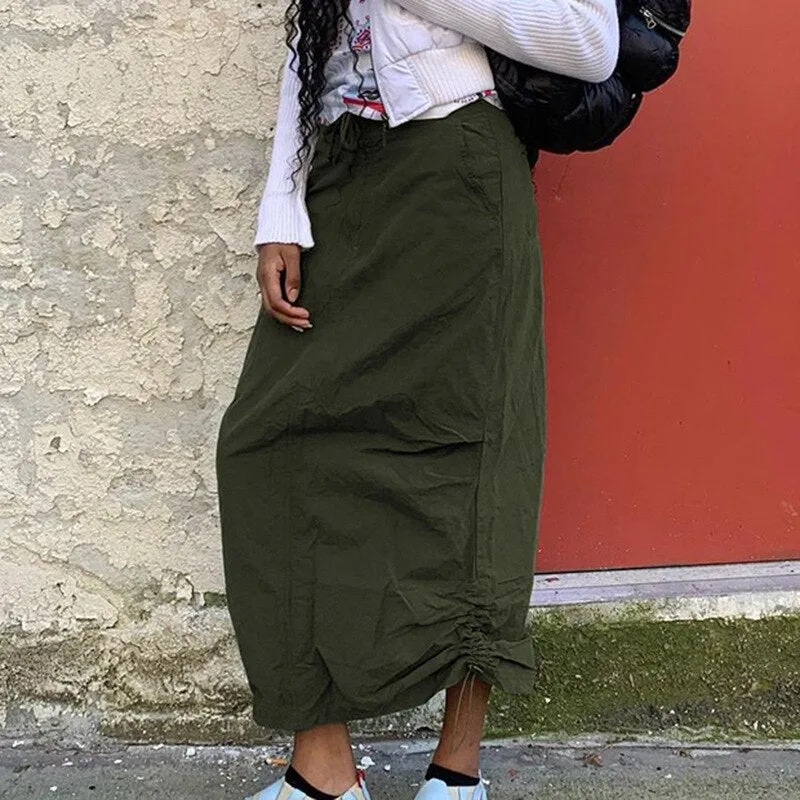 Grunge Y2K Aesthetic Streetwear Maxi Skirt