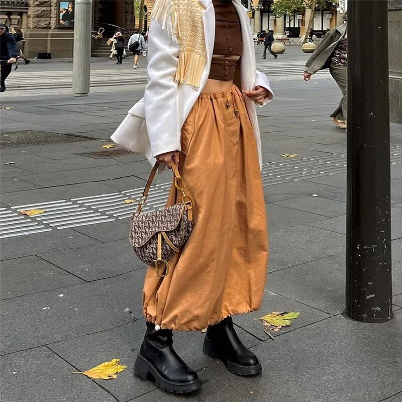 Grunge Y2K Aesthetic Streetwear Maxi Skirt