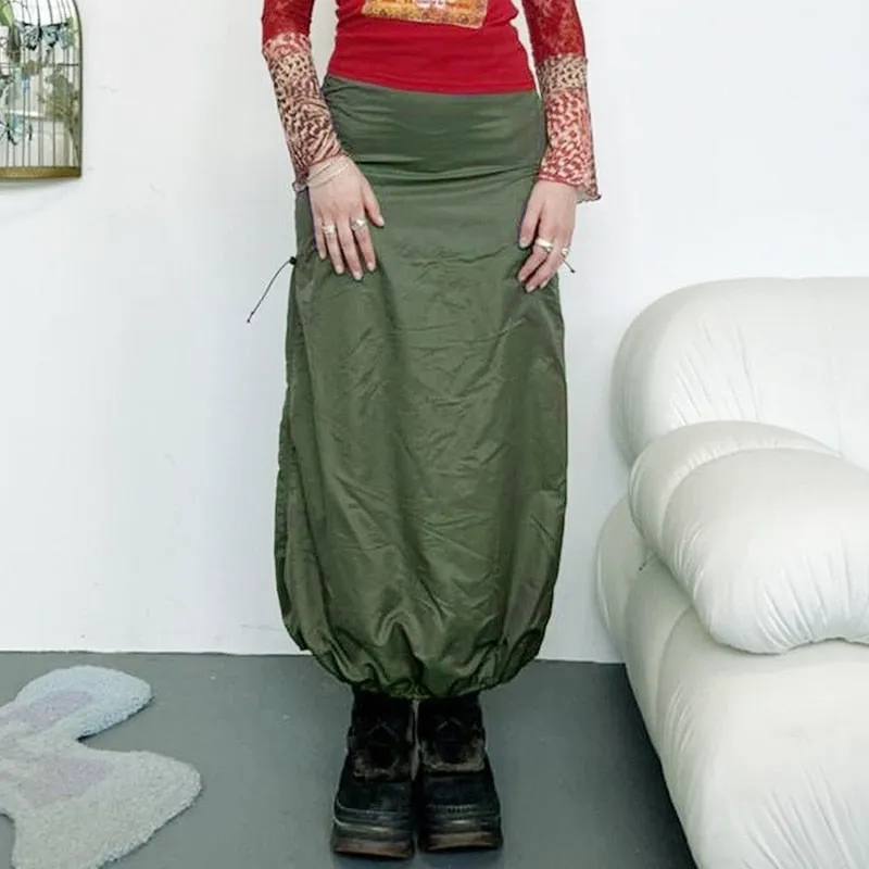 Grunge Y2K Aesthetic Streetwear Maxi Skirt