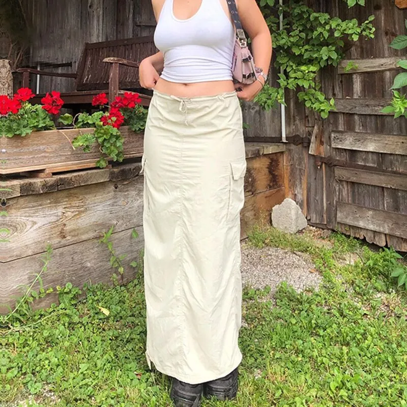 Grunge Y2K Aesthetic Streetwear Maxi Skirt