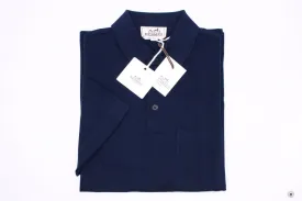 Hermes H072325HA Polo Boutonne  Marine Fabric Medium Polo Shirts