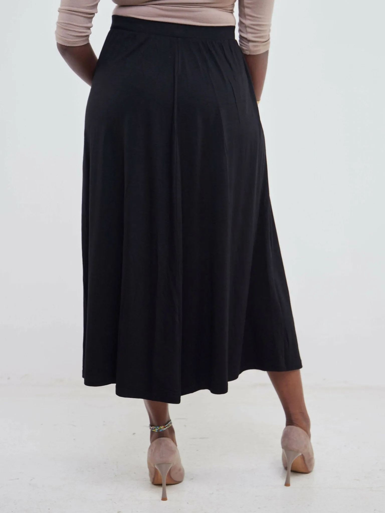 Hessed Maxi Wide Skirt - Black