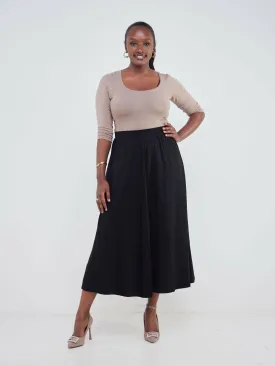 Hessed Maxi Wide Skirt - Black