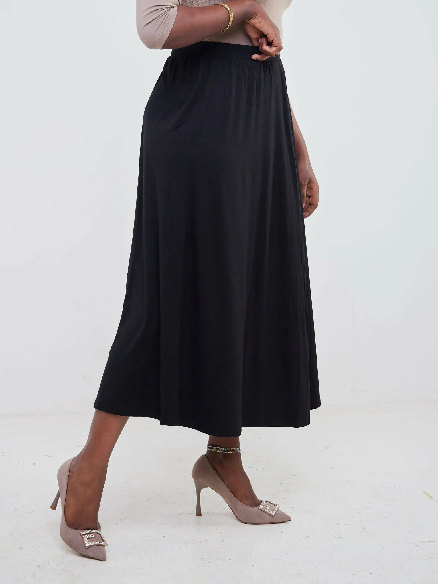 Hessed Maxi Wide Skirt - Black