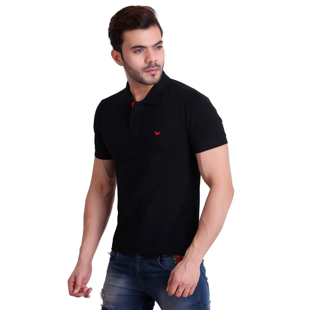 HiFlyers Men T-Shirts Polo Black Pack Of 3